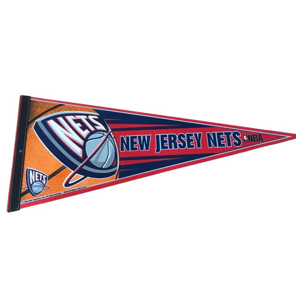 New Jersey Nets Pennant NBA WinCraft 2006 Basketball 12 X 30" USA